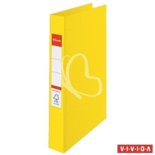 ESSELTE Gyűrűs könyv, 4 gyűrű, 42 mm, A4, PP/PP, ESSELTE &quot;Standard&quot;, Vivida sárga gyűrűskönyv