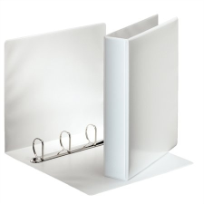 ESSELTE Gyűrűs könyv, panorámás, 4 gyűrű, D alakú, 65 mm, A4, PP/PP, ESSELTE, fehér gyűrűskönyv