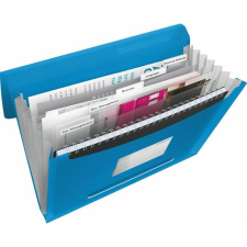 ESSELTE Harmonikamappa, A4, PP, 6 rekeszes, ESSELTE "Vivida", kék mappa