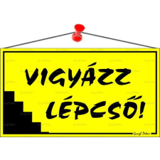 ESSELTE Információs tábla, 22,5x12,5 cm, "Vigyázz lépcső!", sárga információs címke