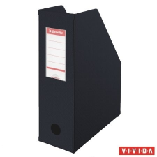 ESSELTE Iratpapucs, PVC/karton, 100 mm, összehajtható, ESSELTE, Vivida fekete irattartó