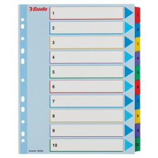 ESSELTE Regiszter, laminált karton, A4 Maxi, 1-10, újraírható, ESSELTE regiszter és tartozékai