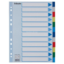 ESSELTE Regiszter, műanyag, A4, 12 részes, ESSELTE regiszter és tartozékai
