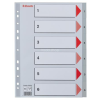 ESSELTE Regiszter, műanyag, A4, 1-6, ESSELTE, szürke