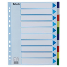 ESSELTE Regiszter, műanyag, A4 Maxi, 10 részes, ESSELTE regiszter és tartozékai