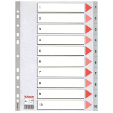 ESSELTE Regiszter PP Esselte A/4 1-10-ig szürke 100105 regiszter és tartozékai