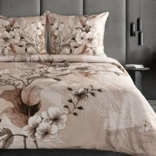  Estera elegáns pamutszatén ágynemű Sötét bézs 220x200 cm - 70x80 cm 2db lakástextília