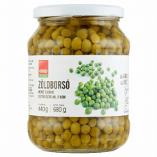 ÉSZAK ÜVÉRT KFT Coop méret szerint osztályozatlan, finom zöldborsó 680 g konzerv