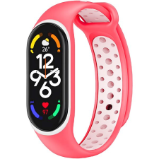 Eternico Sporty Xiaomi Mi band 5 / 6 / 7 - silk pink and white okosóra kellék