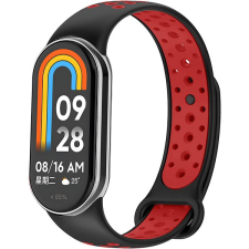 Eternico Sporty Xiaomi Smart Band 8 / 9 / 10 szíj - Solid Black and Red okosóra kellék