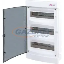 ETI 001101013 ECM36PT DIDO-E 3x12 modulos elosztó szekrény, süllyesztett, átlátszó ajtó villanyszerelés