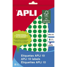  Etikett, 10 mm kör, kézzel írható, színes, APLI, zöld, 1008 etikett/csomag etikett