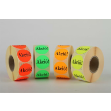  Etikett, 38 mm kör, "AKCIÓ" felirattal, 1000 etikett/tekercs, narancs etikett