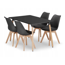 Étkezőgarnitúra 1 + 4, ADRIA asztal 120x80 fekete + BALI MARK szék fekete bútor