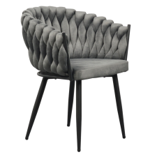  Étkezőszék, sötétszürke Velvet szövet/fekete, BLER bútor