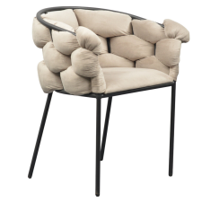  Étkezőszék, szürkésbarna Taupe Velvet szövet/fekete, DOROTA bútor