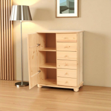 Etsberger Anikó 1 ajtós 6 fiókos fenyő komód bútor