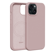 Etteri Silicone MagSafe-kompatibilis tok iPhone 15 - halvány rózsaszín tok és táska