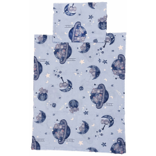 EU Bébi ágyneműhuzat garnitúra 70x90 cm, 30x40 cm - Kék színű, bolygós babaágynemű, babapléd