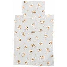 EU Bébi ágyneműhuzat garnitúra 70x90 cm, 30x40 cm - Szürke színű, macis babaágynemű, babapléd