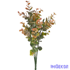  Eukaliptusz 7 ágú műzöld csokor 34cm - Barnás zöld dekorációs kellék