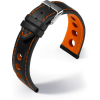 Eulit Barington Racing bőr óraszíj, fekete/narancs 18mm
