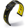 Eulit Barington Racing bőr óraszíj, fekete/sárga 18mm