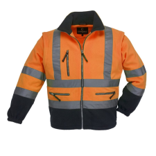 Euro Protection Fluo pulóver levehető ujjú narancs (HV narancs/kék, 3XL) munkaruha