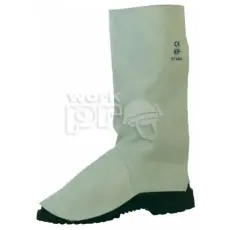 Euro Protection Hegesztő lábszárvédő tépőzáras marha hasítékbőrből 35cm hosszú szürke