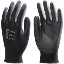 Euro Protection Kesztyű kötött tenyerén PU mártás (100%nylon) fekete 10 védőkesztyű