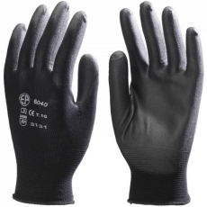 Euro Protection Kesztyű kötött tenyerén PU mártás (100%nylon) fekete 8