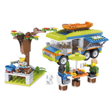 Euro-Trade Alleblox kompatibilis építőjáték CampingKit Kemping lakókocsival 343 db barkácsolás, építés