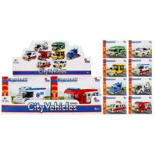Euro-Trade Építőjáték Alleblox City Vehicles 92-102 db/8változat barkácsolás, építés