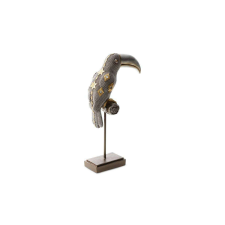 Eurofirany Kali tukán figura Ezüst/arany 23x12x41 cm dekoráció