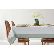Eurofirany Sylvia asztalterítő olívazöld színű széles peremmel Natúr 145x300 cm lakástextília
