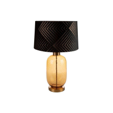 Eurofirany Victoria2 asztali lámpa bársony búrával Fekete/arany 43x69 cm világítás