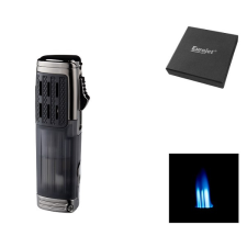 Eurojet szúrólángos szivargyújtó beépített 6mm-es szivarfúróval - fekete öngyújtó