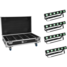 Eurolite Set 4x AKKU Bar-6 QCL + Flightcase with charging function világítás