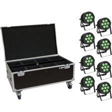 Eurolite Set 8x LED IP PAR 7x9W SCL Spot + Case with wheels világítás