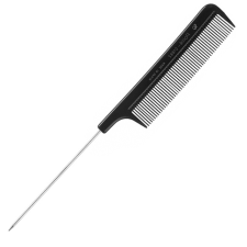 Eurostil Pollié Fésű Stíl - Tupírozáshoz , Fémtűs véggel , Fekete 21,5cm 01882 fésű