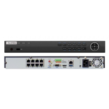 EuroVideo EVD-IP08/400A1FHPA 8 csatornás NVR, 400 fps/1080p, 8 PoE kimenet, 1 audio BE, 4/1 alarm I/O, 230 VAC biztonságtechnikai eszköz