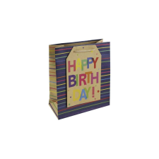 Eurowrap Ltd. Eurowrap ajándéktasak (21,5x25x10 cm) Happy Birthday, csíkos (5) ajándéktasak