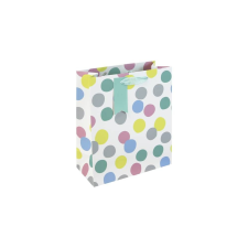 Eurowrap Ltd. Eurowrap ajándéktasak (21,5x25x10 cm) színes pöttyös (5) ajándéktasak