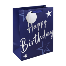 Eurowrap Ltd. Eurowrap ajándéktasak (26,5x33x14 cm) kék, Happy Birthday (4) ajándéktasak