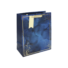 Eurowrap Ltd. Eurowrap ajándéktasak (26,5x33x14 cm) sötétkék, márványmintás (5) ajándéktasak
