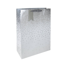 Eurowrap Ltd. Eurowrap ajándéktasak (33x45,5x15 cm) ezüst, ombre, csillagos (5) ajándéktasak