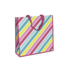 Eurowrap Ltd. Eurowrap ajándéktasak PP (jumbo 45x45x20 cm) pink csíkos (5) ajándéktasak