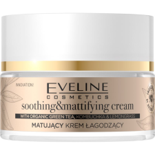 Eveline Cosmetics Organic Gold gyengéd mattító arckrém zöld teával 50 ml arckrém