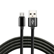 EverActive micro USB fonott töltőkábel adatkábel 2.4A 120 cm kábel és adapter