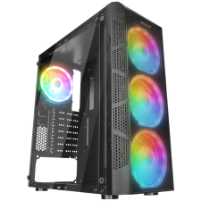 Everest CREST V1 Mesh táp nélküli ablakos ház fekete (39994) (39994) számítógép ház